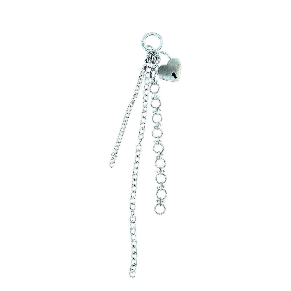 Silver Chain Heart Keyring Bag Charm
